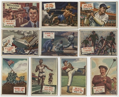 1954 Topps "Scoop" Complete Set (156) Including Babe Ruth